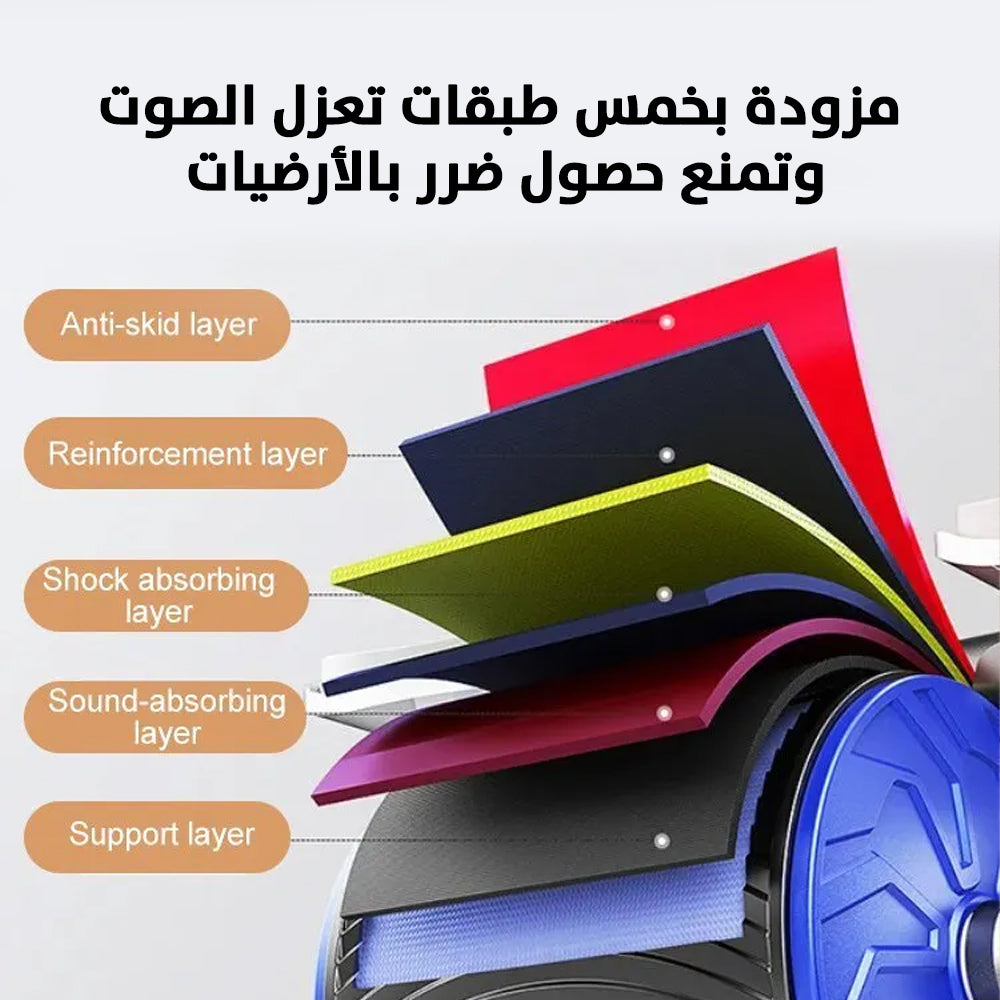 دعامة الأكواع لتمرين عضلات المعدة Multi-functional Abs Roller with Elbow Support Home Fitness  معدات رياضية