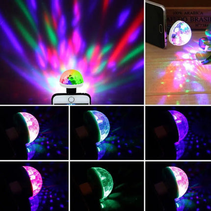 ضـوء ديسكو ليد ملون صغير بمدخل USB Small Magic Disco LED Ball USB 2723