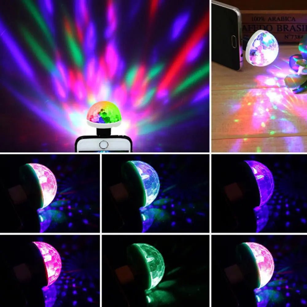ضـوء ديسكو ليد ملون صغير بمدخل USB Small Magic Disco LED Ball USB 2723