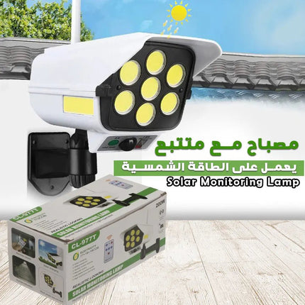 ضوء كشاف ليد على شكل كاميرا مع ريموت يعمل عالطاقه الشمسيه 1047