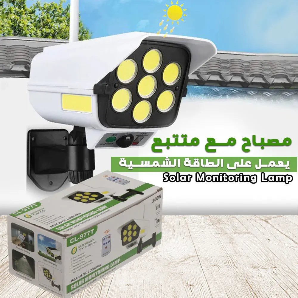 ضوء كشاف ليد على شكل كاميرا مع ريموت يعمل عالطاقه الشمسيه 1047