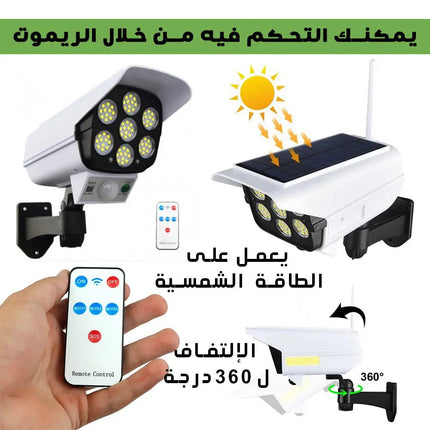ضوء كشاف ليد على شكل كاميرا مع ريموت يعمل عالطاقه الشمسيه 1047