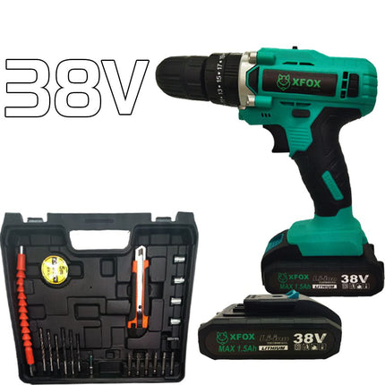 دريل شحن XFOX مع عدة 38 فولت  أدوات صيانة