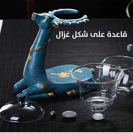 إبريق زجاجي للأعشاب والشاي Bottom Tap Tea Aesthetic Deer Shaped 2169