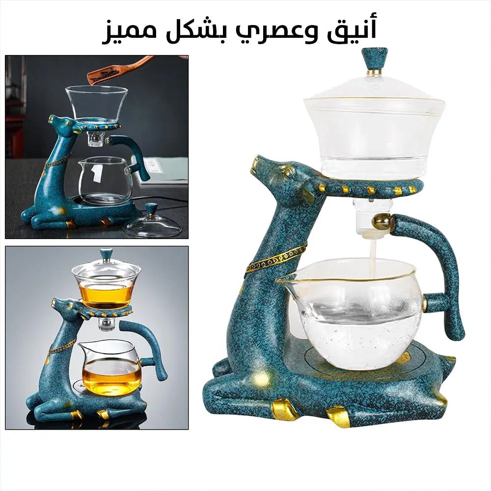 إبريق زجاجي للأعشاب والشاي Bottom Tap Tea Aesthetic Deer Shaped 2169