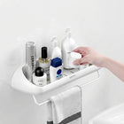 رف حمام بدون حفر مع علاقة بشكير Towel Rack With Shelf