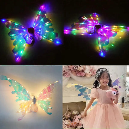 جناح الاميرات المضيء مع موسيقى LED Lights Moving Butterfly Wings with Music 2908