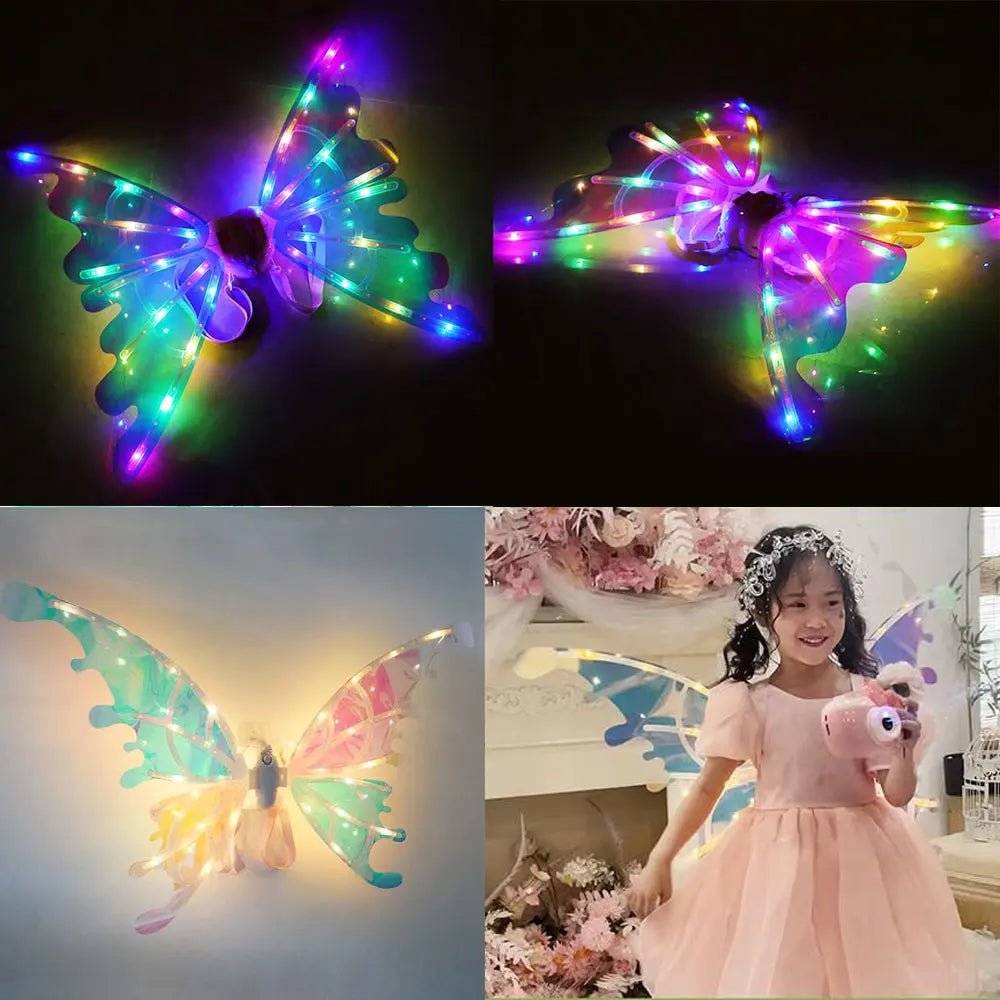 جناح الاميرات المضيء مع موسيقى LED Lights Moving Butterfly Wings with Music 2908