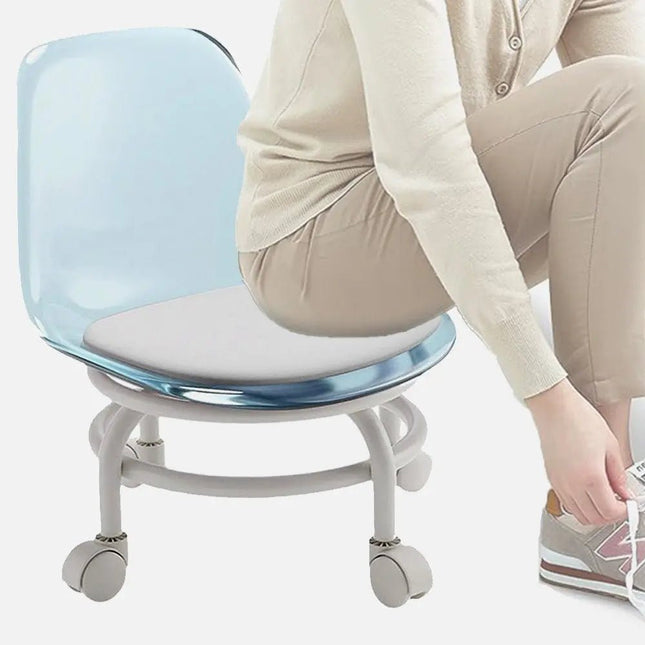 كرسي شفاف دوار منخفض الارتفاع بعجلات دوارة Mini stool with wheels 3431