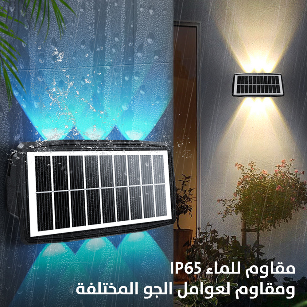كشاف إضاءة جدراية يعمل بالطاقة الشمسية (لون صحراوي) 6LED Warm Light Solar Wall Lamp  إضاءة منزلية