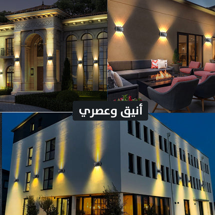 كشاف إضاءة جدراية يعمل بالطاقة الشمسية (لون صحراوي) 6LED Warm Light Solar Wall Lamp  إضاءة منزلية