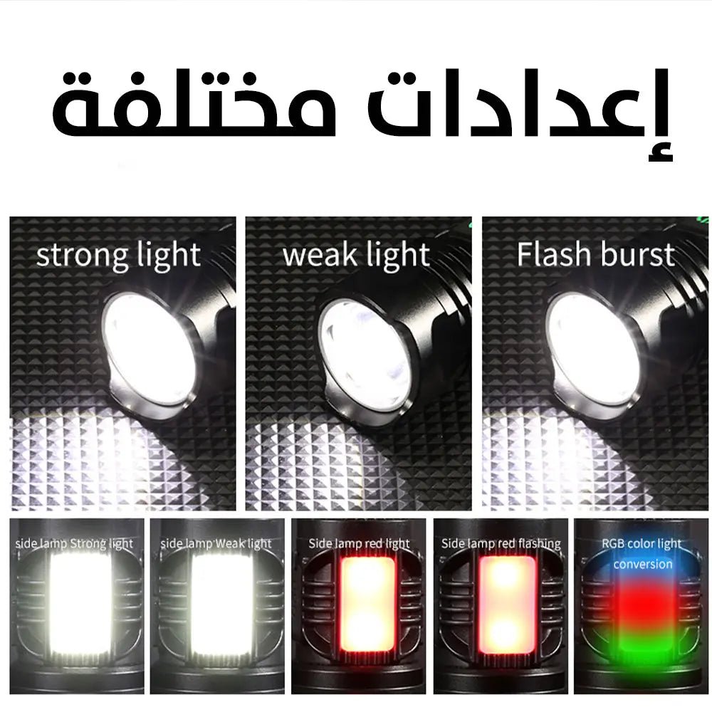 كشاف لوكس بعيد المدى يعمل بالشحن Ultra flashlight p100 led 2596