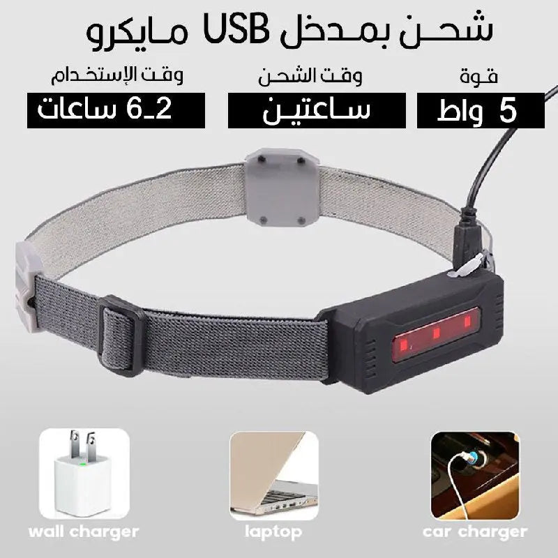 كشاف يوضع على الرأس خارجي يعمل بالشحن A torch placed on the head externally works with charging 2128