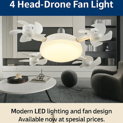 لمبة مع أربعة مراوح بريموت كنترول  إضاءة منزلية