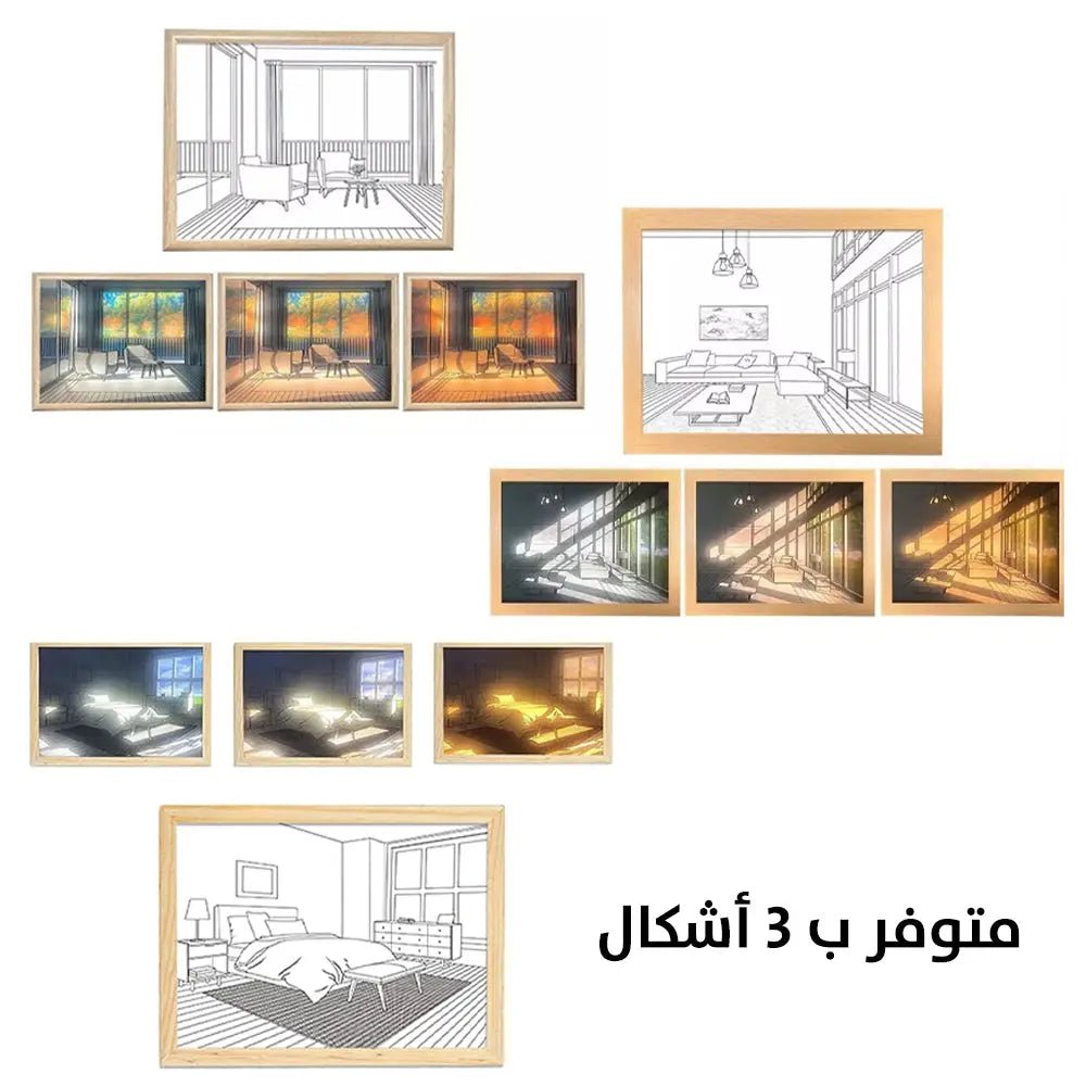 لوحة مضيئة ليد لديكور المنزل يعمل بمدخل ( Light Painting LED Art (USB 2754