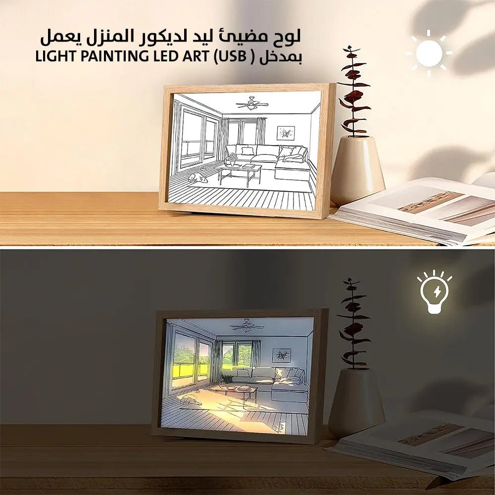 لوحة مضيئة ليد لديكور المنزل يعمل بمدخل ( Light Painting LED Art (USB 2754