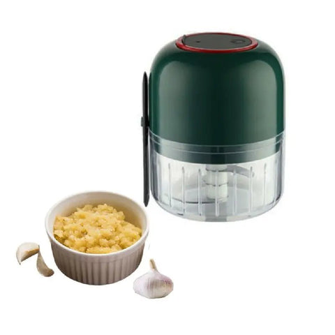 مفرمة ثوم تعمل بالشحن مع ملعقة 250 مل Multifunctional Electric Cooking Machine Garlic
