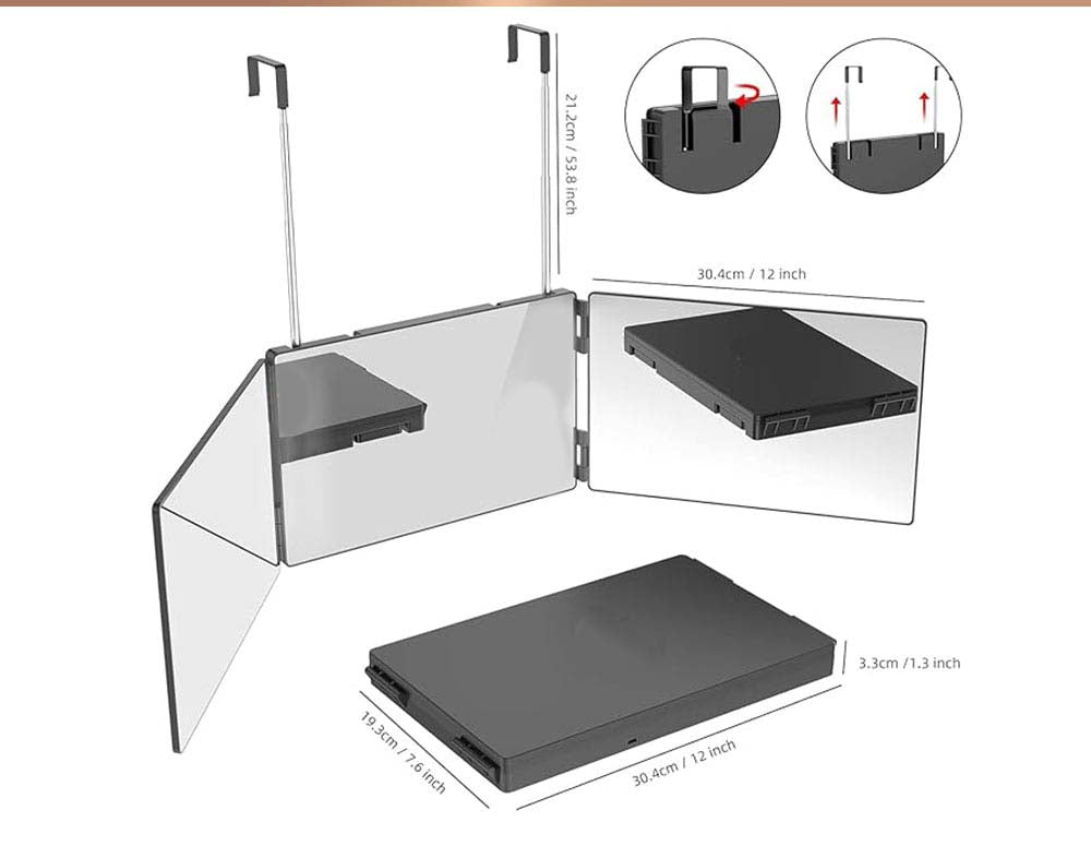 مرأة ثلاثية الاتجاهات قابلة للطي و التعليق FOLDING 3 SIDES MIRROR  ديكور منزلي