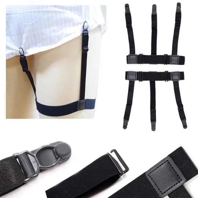 مشد للقميص متعدد الإستخدام mens adjustable elastic shirt stays clip 2447