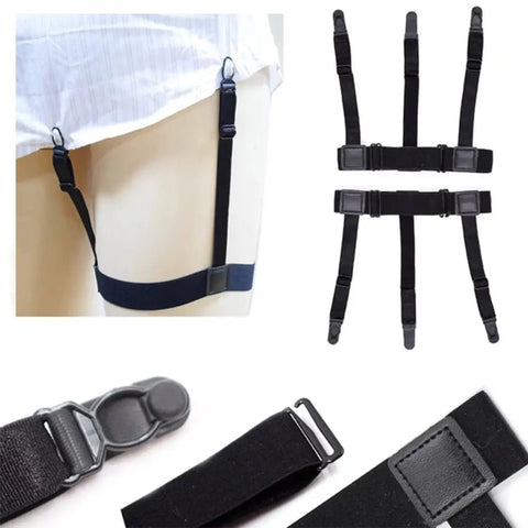 مشد للقميص متعدد الإستخدام mens adjustable elastic shirt stays clip