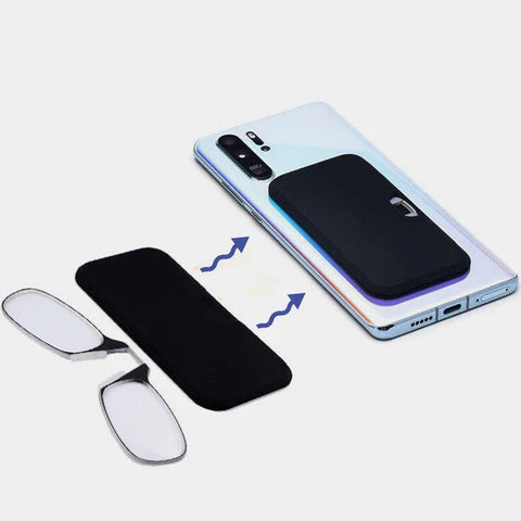 نظارة قراءة بجيب تثبت عالموبايل درجات  Nose Clip Reading Glasses With Card Case