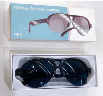 نظارة شمسية لاسلكية بسماعة الاذن wireless glasses with headset f-08  إكسسوارات تقنية