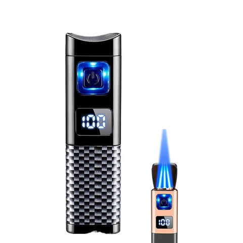 ولاعة بوتان قابلة لإعادة التعبئة مقاومة للرياح Metal Cigar Lighter Jet Flame