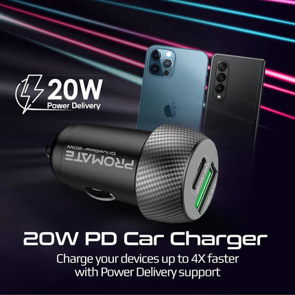 PROMATE DriveGear - 20W Quick Charging Mini Car Charger PRO - 30