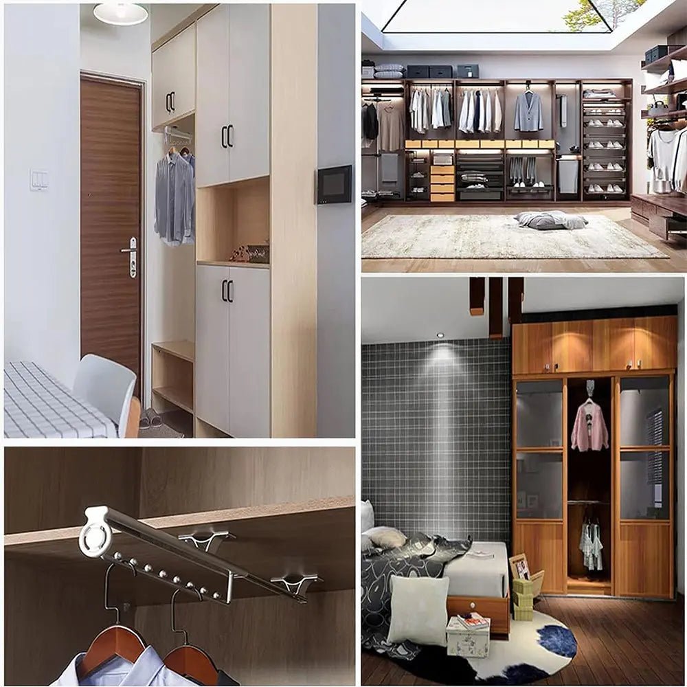 سكة معدنية لتعليق ملابس قابلة للسحب Retractable metal clothes hanger 2735