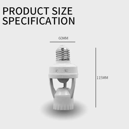 سوكة ضوء مستشعر الحركة Sensor Light Socket E27 Intensified IR Screw LED Bulb Light Lamp 2467