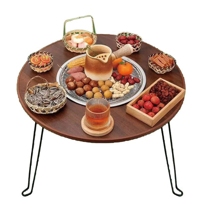 طاوله خشبية بمنقل شواء Wooden Barbecue Table 3523