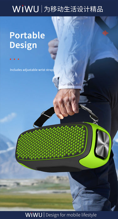 WiWU Wireless Speaker P16 max with 2 microphone Bluetooth Sound Speaker with band  Wireless Speaker